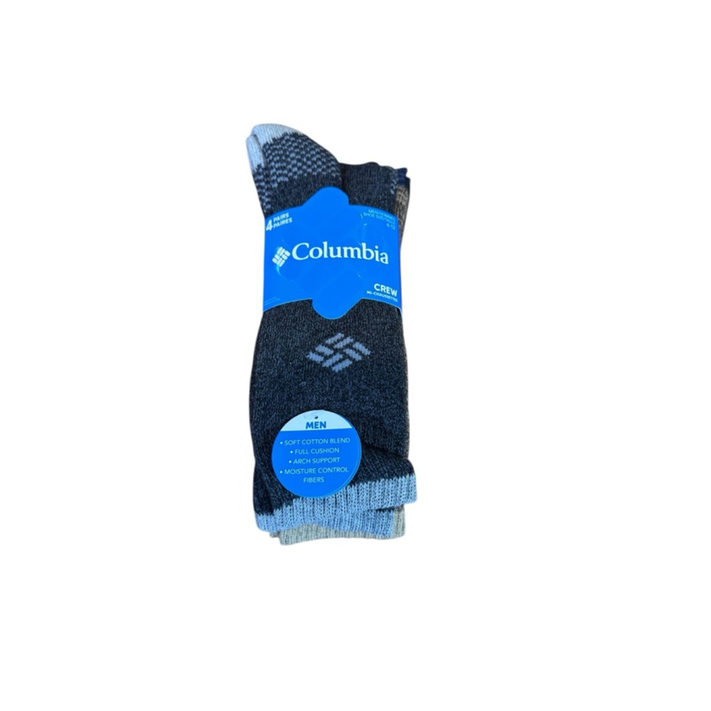Men Columbia Crew Socks Size 6-12 Multi-color
